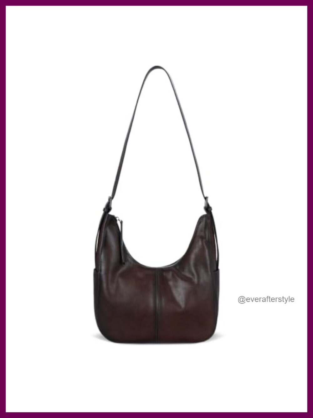 Vegetable-Tanned Leather Crossbody Hobo Bag Adjustable Strap Shoulder Purse